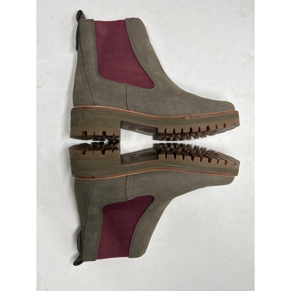 Timberland Womens Size 9 Courmayeur Valley Olive Nubuck Chelsea Boots NWOB - Picture 5 of 8